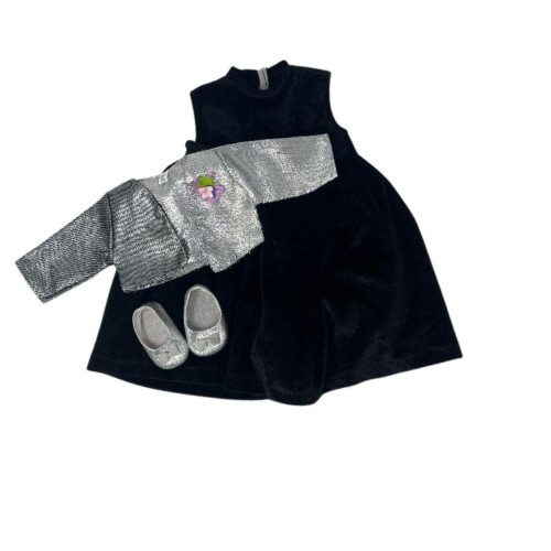 Black Velvet Special Occasion Dress Set for 18 Inch Girl Dolls