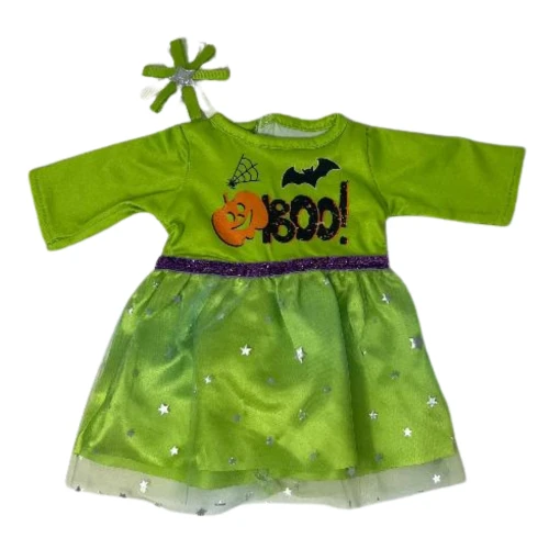 Lime Green Halloween Dress for 18 Inch Dolls | Fits American Girl, Our Generation, My Life & 15 Inch Baby Dolls