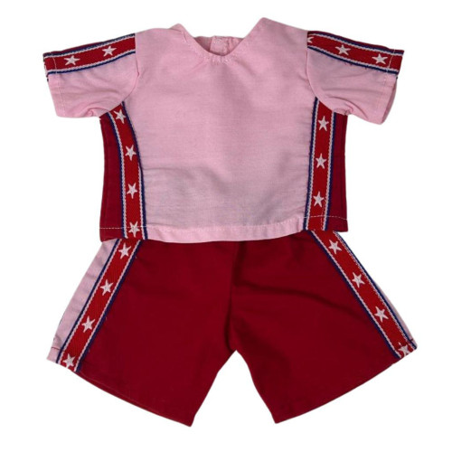 Sport Outfit for 18 Inch Girl Dolls – Pink Top & Red Shorts | Discontinued Sale