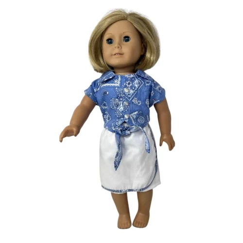 Skort and Bandana Print Top for 18 Inch Girl Dolls