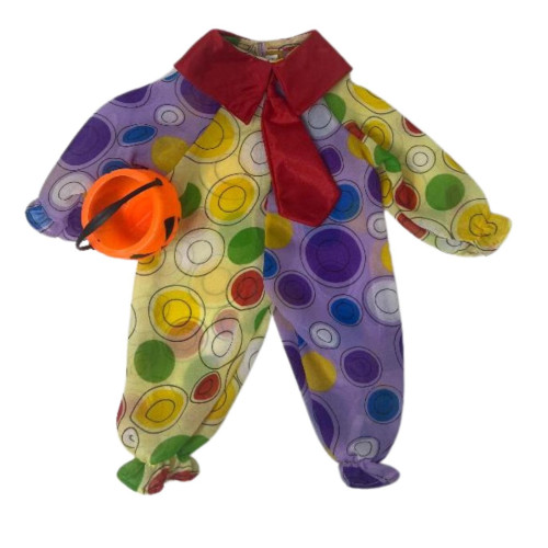 18 Inch Doll Clown Costume with Pumpkin Bucket – Halloween Costume for Boy & Girl Dolls