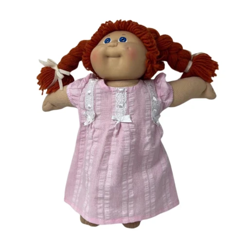 Pink Seersucker Nightgown for 15–16 Inch Cabbage Patch Kid and Baby Dolls