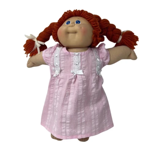 Pink Seersucker Nightgown for 15–16 Inch Cabbage Patch Kid and Baby Dolls