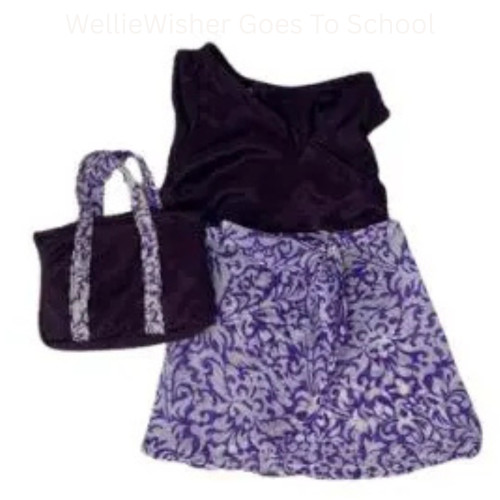 Purple Bathing Suit, Cover-Up & Beach Bag Set for 15 Inch Baby Dolls