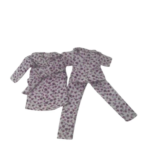 Lavender Floral Pajamas and Bathrobe for 11.5 Inch Fashion Dolls