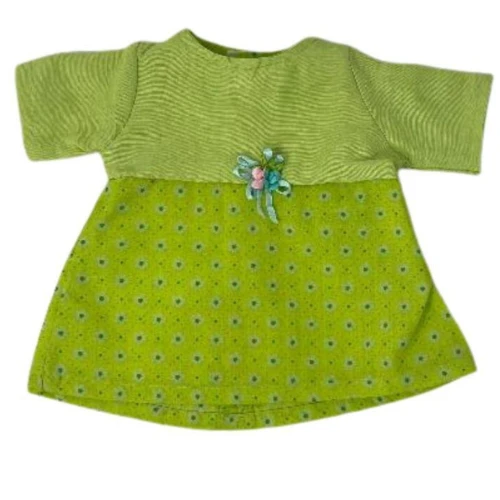 Lime Green Floral Short Dress for 18 Inch Girl Dolls