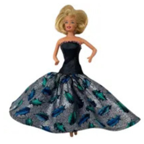 Elegant Black & Silver Evening Gown for 11.5 Inch Fashion Dolls