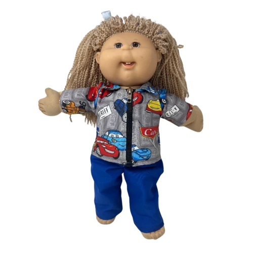 Car Print Jacket and Pants for 15 Inch Cabbage Patch Kid Dolls