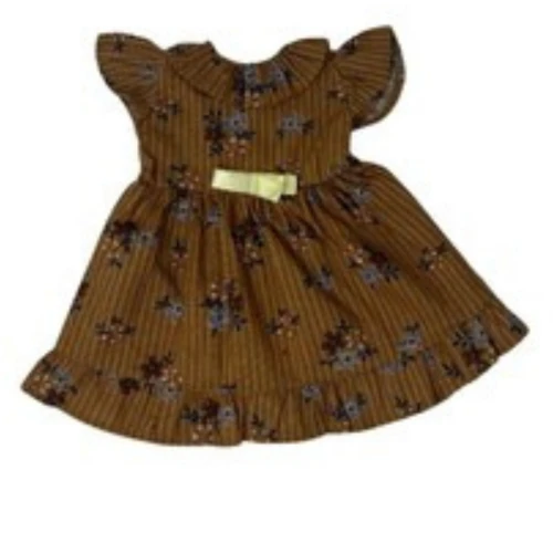 Brown Colonial Floral Dress for 18 Inch Girl Dolls