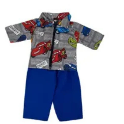 Springtime Car Print Jacket & Blue Pants Outfit for 18 Inch Boy or Girl Dolls