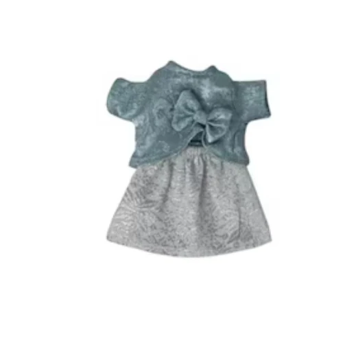 Light Blue Glitter Blouse & Gray Skirt Outfit for Wellie Wisher & 14.5 Inch Girl Dolls