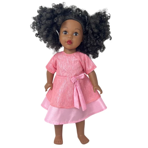 Pink Lace Party Dress for 18 Inch Girl Dolls