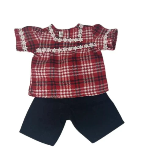 Red, White & Black Shirt and Shorts Outfit for 18 Inch Girl Dolls