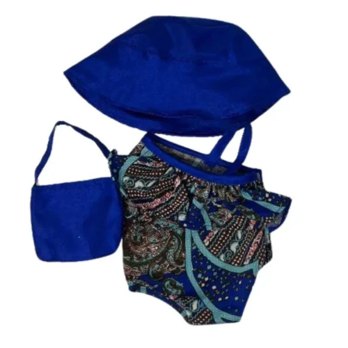Paisley Bathing Suit with Hat & Bag for 18 Inch Girl Dolls