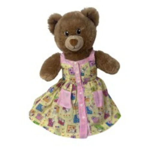 Bunny Print Summer Dress for Stuffed Animals & 21–23 Inch Big Baby Dolls