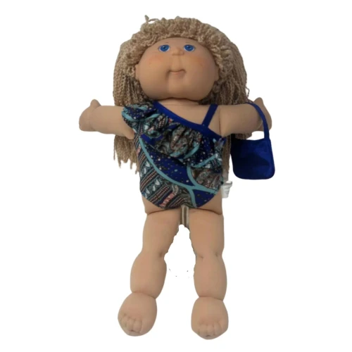 Get your doll ready for sunny days at the beach or pool with this stylish one-piece bathing suit designed for 15–16 inch Cabbage Patch Kid dolls.