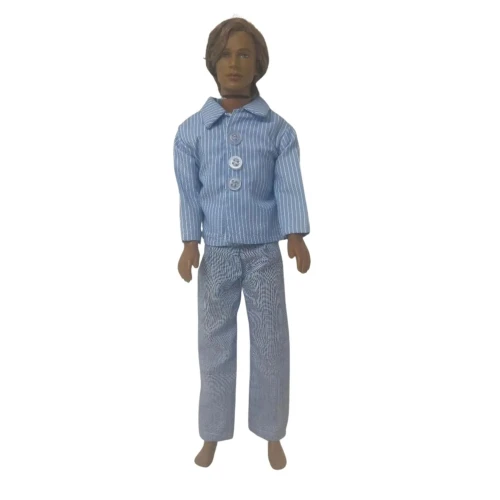 Blue Business Casual Shirt & Pants Outfit for 12 Inch Boy Dolls – Fits Ken & GI Joe