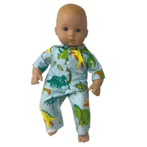 Dinosaur Pajamas for 15 Inch Baby Dolls – T Rex & Triceratops Doll PJs