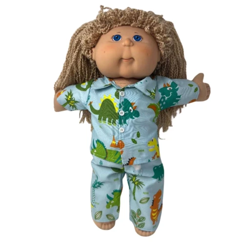 Dinosaur Pajamas for 15–16 Inch Cabbage Patch Kid Dolls – Boy or Girl Doll Sleepwear