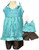 Matching Girl And Doll Size 6 Brown Short Set With Blue Top