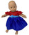 Bright Red And Blue Dress Fits 15 Inch Baby Dolls