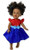 Striking Dress In Bright Red Blue Fits 18 Inch Girl Dolls Like American Girl Our Generation