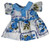 Handmade Blue Flower Dress Fits 15 - 16 Inch Cabbage Patch Kid Dolls