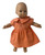 Doll Clothes Superstore Handmade Tangerine Print Dress for 15 - 16 Inch Cabbage Patch Kids  Cap Sleeves, Gathered Skirt & Pearl Button Detail