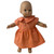 Handmade Tangerine Print Dress for 15 - 16 Inch Cabbage Patch Kids  Cap Sleeves, Gathered Skirt & Pearl Button Detail