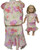 Size 8 1/2 Matching Girl And Doll Chiffon Flowers Skirt And Blouse