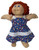 Handmade Blue Floral Sundress with White Trim for 18-Inch Dolls