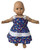 Handmade Blue Floral Sundress with White Trim for 18-Inch Dolls