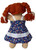 Handmade Blue Floral Sundress with White Trim for 18-Inch Dolls