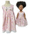 Doll Clothes Superstore Matching Girls Size 3 Pink Flowers & Checks Long Dress with 18 Inch Doll Outfit
