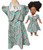 Matching Girl Size 12 and 18-Inch Doll Dress with Green Stripe Pattern