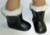 Doll Clothes Superstore Cozy Black Fur-Trimmed Winter Boots for 18-Inch Dolls