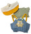 Doll Clothes Superstore Happy Bear Vibes! 3-Piece Overall Set with Shirt & Visor for 17.5 cm Labubu Dolls