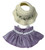 Lavender Ruffles & Blooms: Frilly Skirt and Flower Trim Hat Set for 17.5 cm Labubu Dolls