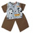 Whimsical Safari Print Shirt & Brown Pants Outfit – Handmade for 15–16 Inch Baby Dolls