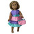 Lavender Bodice Doll Dress with Colorful Ruffle Skirt, Mint Bow & Matching Purse for 18 inch dolls.