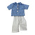 Classic Pinstripe Blue Shirt with Shorts Outfit for Ken and GI Joe Dolls