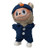 Blue Dot Print Pants Shirt Shoes and Headband with Resin Smile for 17.5cm Collectable Dolls