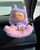 Doll Clothes Superstore Pink Plush Car Seat for 17.5cm Labubu Dolls – Travel in Comfort and Style