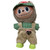 Green Gingham Shirt & Visor Set with Tan Corduroy Overalls and Green Shoes for Labubu