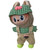 Green Gingham Shirt & Visor Set with Tan Corduroy Overalls and Green Shoes for Labubu