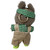 Green Gingham Shirt & Visor Set with Tan Corduroy Overalls and Green Shoes for Labubu