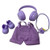 Lavender Lover 4-Piece Outfit Set for 17.5cm Labubu Dolls – Overalls, Shoes, Headphones & Camera