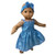Sweet Blossom Blue Silk Dress with Floral Trim & Headband – Fits 15–16 Inch Baby Dolls