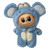 Soft Blue Plush Elephant Costume for 17.5cm Labubu Dolls with Hood and Ears