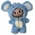 Soft Blue Plush Elephant Costume for 17.5cm Labubu Dolls with Hood and Ears